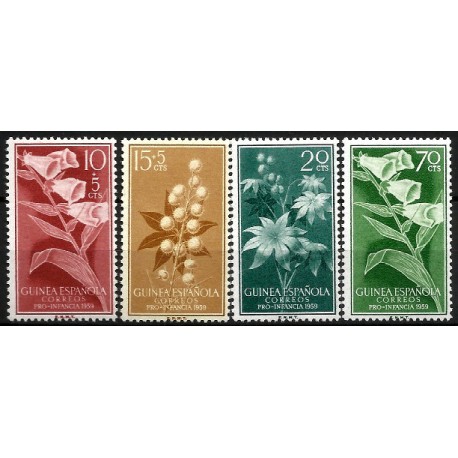 Guinea Española. 1959. Serie Completa (Nuevo, con señal de fijasellos) Pro Infancia
