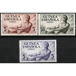 Guinea Española. 1952. Serie Completa (Nuevo, con señal de fijasellos) Indigena