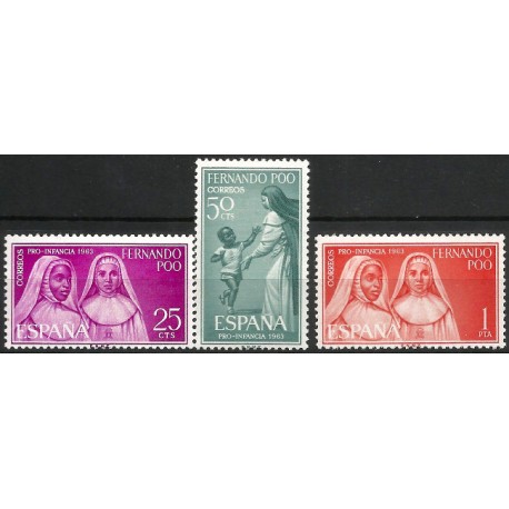 Fernando Poo. 1963. Serie Completa (Nuevo, con señal de fijasellos) Pro Infancia