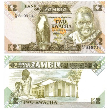 (24c) Zambia. 1980-88. 2 Kwacha (SC)