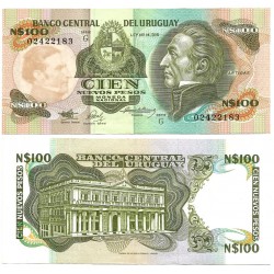 (62A) Uruguay. 1987. 100 Nuevos Pesos (MBC+)