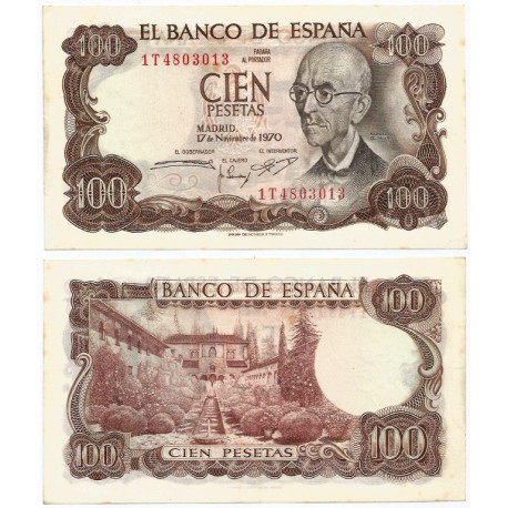 Estado Español. 1970. 100 Pesetas (EBC+) Serie 1T