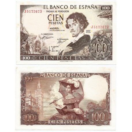 Estado Español. 1965. 100 Pesetas (EBC-) Serie J