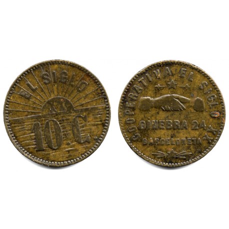 Cooperativa El Siglo XX. Barceloneta. 10 Céntimos (MBC)