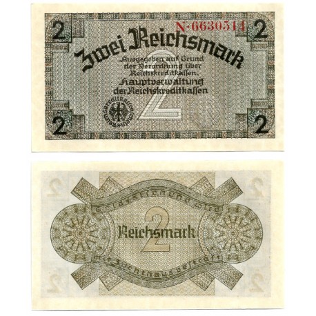 (R137a) Alemania (III Reich). 1940-45. 2 Reichmark (SC) Territorios Ocupados
