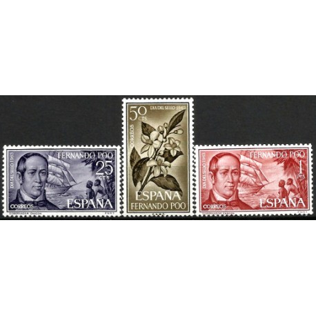 Fernando Poo. 1963. Serie Completa (Nuevo, con señal de fijasellos) Día del Sello