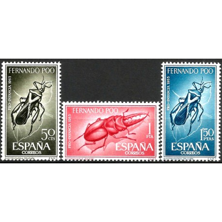 Fernando Poo. 1965. Serie Completa (Nuevo, con señal de fijasellos) Pro Infancia