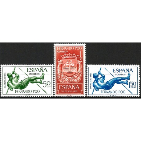 Fernando Poo. 1965. Serie Completa (Nuevo, con señal de fijasellos) Día del Sello
