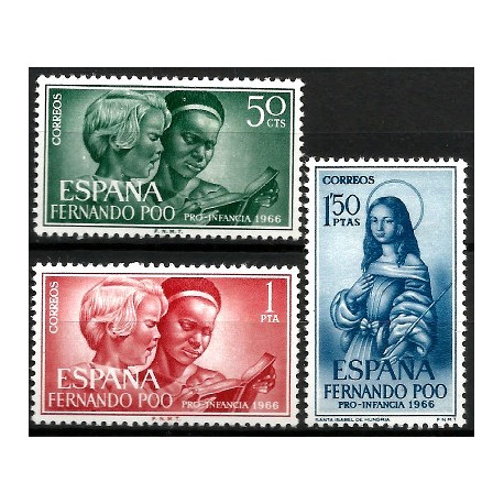 Fernando Poo. 1966. Serie Completa (Nuevo, con señal de fijasellos) Pro Infancia