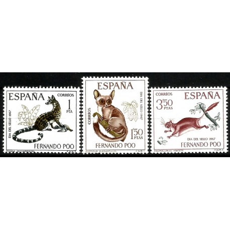 Fernando Poo. 1967. Serie Completa (Nuevo, con señal de fijasellos) Día del Sello