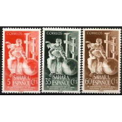 Sahara Español. 1953. Serie Completa (Nuevo, con señal de fijasellos) 75 Aniv. Real Sociedad Geográfica