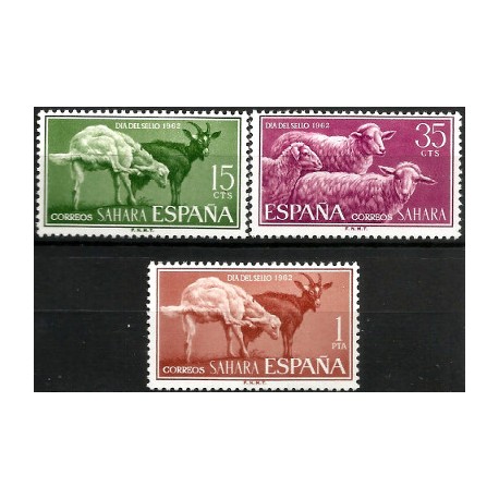 Sahara Español. 1962. Serie Completa (Nuevo, con señal de fijasellos) Día del Sello
