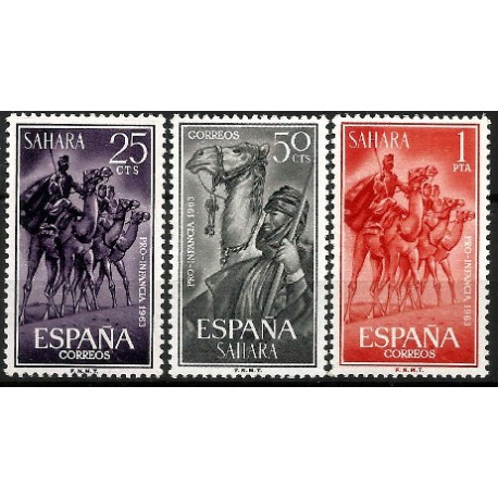 Sahara Español. 1963. Serie Completa (Nuevo, con señal de fijasellos) Pro Infancia