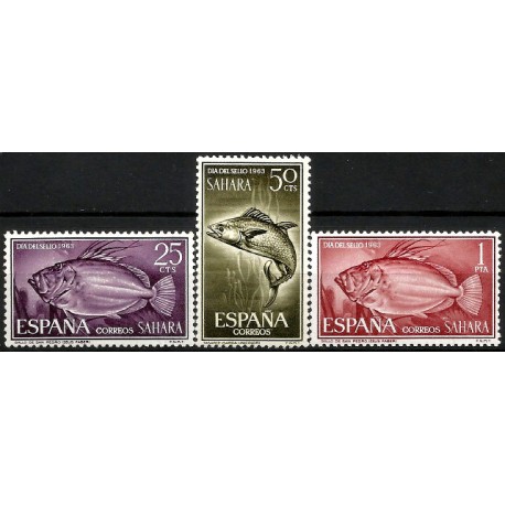 Sahara Español. 1963. Serie Completa (Nuevo, con señal de fijasellos) Día del Sello