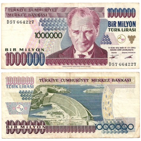 (209) Turquía. 1970. 1000000 Lira (MBC)