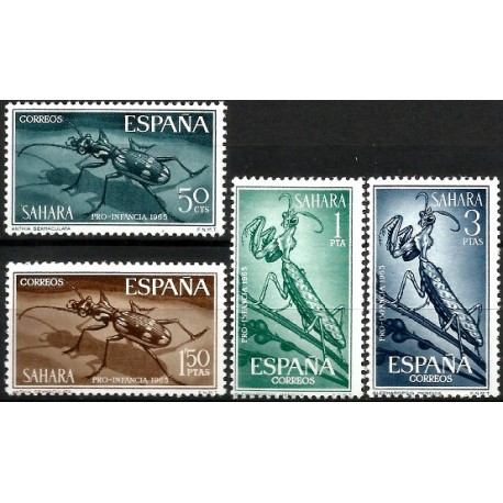 Sahara Español. 1965. Serie Completa (Nuevo, con señal de fijasellos) Pro Infancia