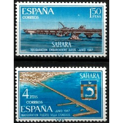 Sahara Español. 1967. Serie Completa (Nuevo, con señal de fijasellos) Instalaciones Portuarias
