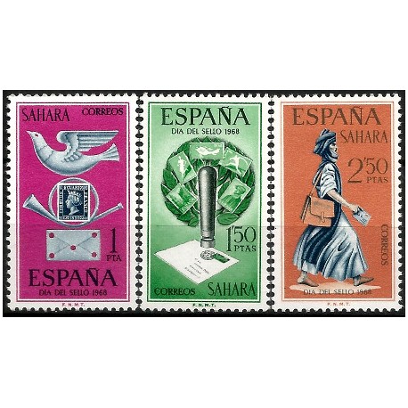 Sahara Español. 1968. Serie Completa (Nuevo, con señal de fijasellos) Día del Sello
