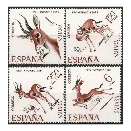 Sahara Español. 1969. Serie Completa (Nuevo, con señal de fijasellos) Pro Infancia