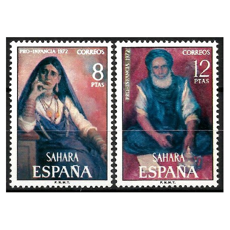 Sahara Español. 1972. Serie Completa (Nuevo, con señal de fijasellos) Pro Infancia