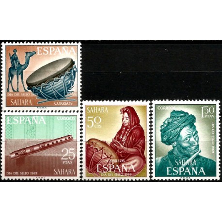 Sahara Español. 1969. Serie Completa (Nuevo, con señal de fijasellos) Día del Sello