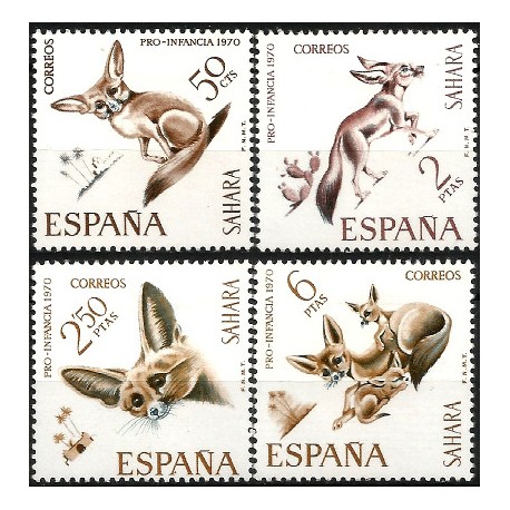 Sahara Español. 1970. Serie Completa (Nuevo, con señal de fijasellos) Pro Infancia