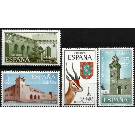 Sahara Español. 1971. Serie Completa (Nuevo, con señal de fijasellos) Pro Infancia
