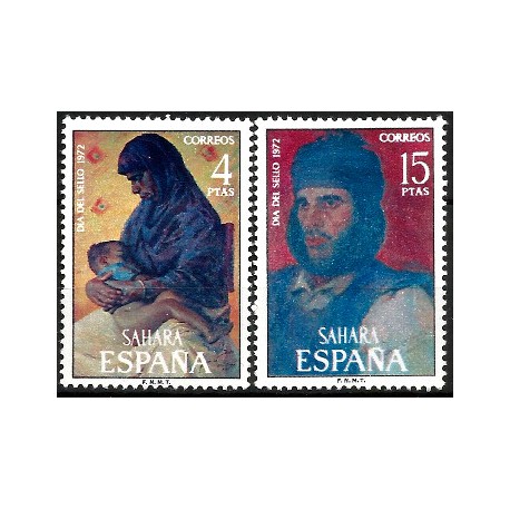 Sahara Español. 1972. Serie Completa (Nuevo, con señal de fijasellos) Día del Sello