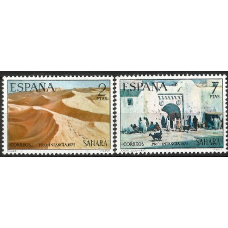 Sahara Español. 1973. Serie Completa (Nuevo, con señal de fijasellos) Pro Infancia