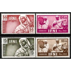 Sidi Ifni. 1953. Serie Completa (Nuevo, con señal de fijasellos) Pro Infancia