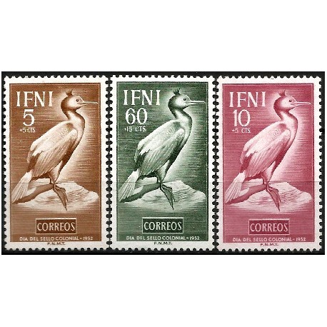 Sidi Ifni. 1952. Serie Completa (Nuevo, con señal de fijasellos) Día del Sello Colonial