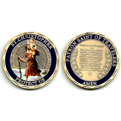 Medalla. St. Christopher Protect Us. Patron Saint of Travelers Amen (EBC)