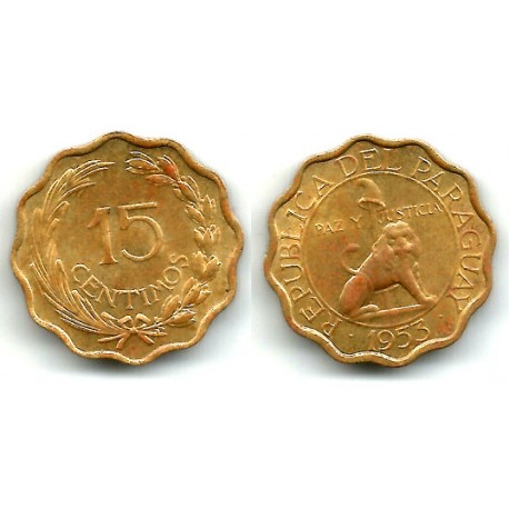(26) Paraguay. 1953. 15 Céntimos (MBC+)