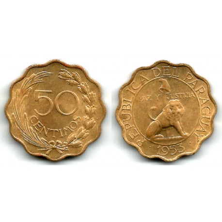 (28) Paraguay. 1953. 50 Céntimos (MBC)