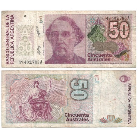 (326b) Argentina. 1986-89. 50 Australes (BC)