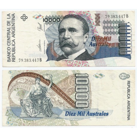 (334a) Argentina. 1989-91. 10000 Australes (MBC)
