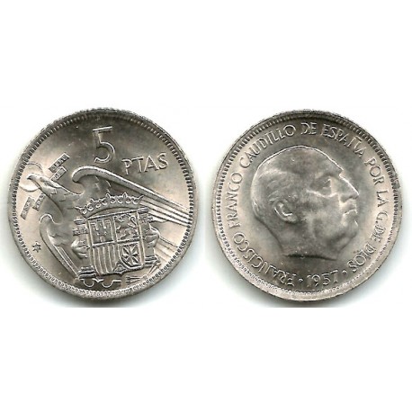 Estado Español. 1957*(71). 5 Pesetas (SC)