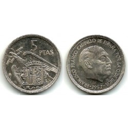 Estado Español. 1957*(72). 5 Pesetas (EBC+)