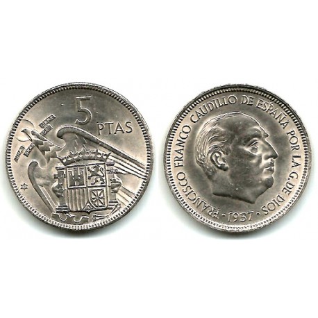 Estado Español. 1957*(67). 5 Pesetas (EBC)