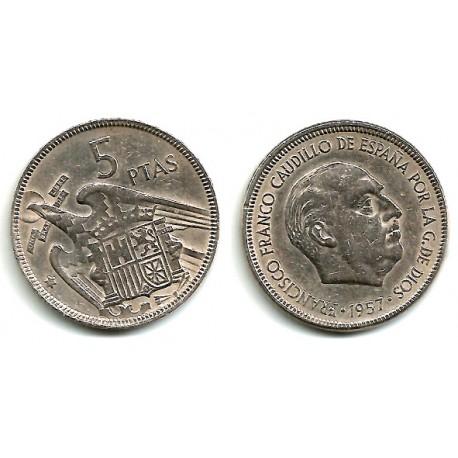 Estado Español. 1957*(64). 5 Pesetas (BC/BC+)