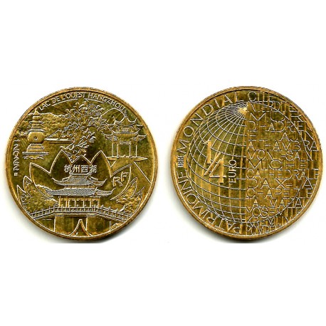 Francia. 2022. ¼ Euro (SC) Patrimonio Mundial. Lago del Oeste de Hangzhou