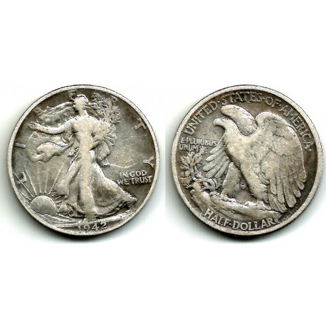 (142) Estados Unidos de América. 1942. Half Dollar (BC+) (Plata)
