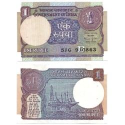 (78Ae) India. 1990. 1 Rupee (SC) Agujeros de Grapa