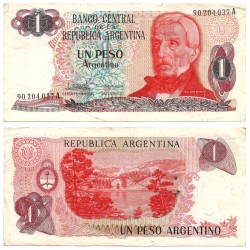 (311) Argentina. 1983-84. 1 Peso (MBC) Pequeña mancha