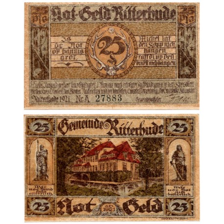 Ritterhude (Baja Sajonia). 1921. 25 Pfennig (MBC)