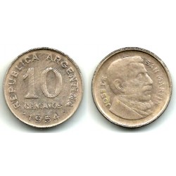 (51) Argentina. 1954. 10 Centavos (BC+/MBC-)