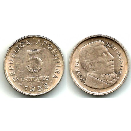 (50) Argentina. 1956. 5 Centavos (BC+/MBC-)