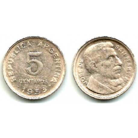 (46a) Argentina. 1953. 5 Centavos (BC+)