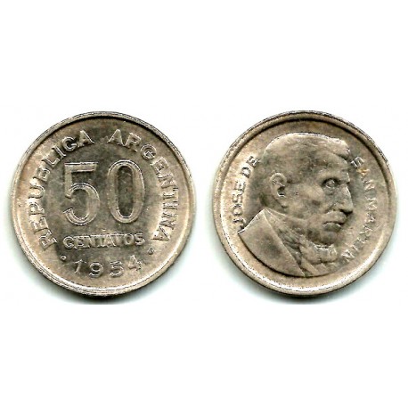 (49) Argentina. 1954. 50 Centavos (BC+)