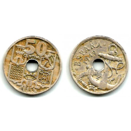 Estado Español. 1949*(19-56). 50 Céntimos (BC+)